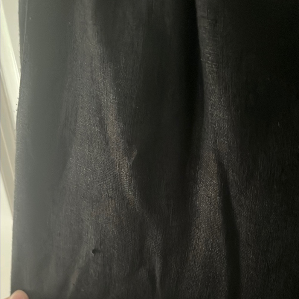 Vintage Alissa Black Linen Wide leg ankle Pants with elastic waist & pockets med - Picture 6 of 7